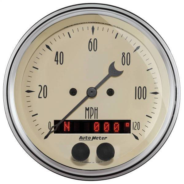 Autometer - AutoMeter GAUGE SPEEDOMETER 3 3/8in. 120MPH GPS ANTIQUE BEIGE - 1849