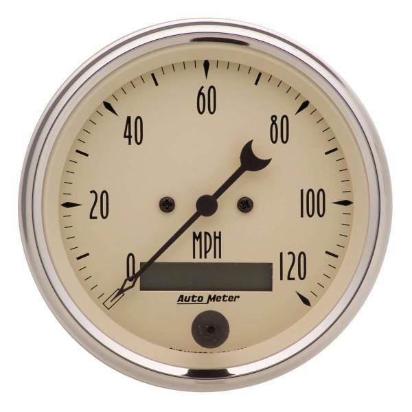 Autometer - AutoMeter GAUGE SPEEDO. 3 3/8in. 120MPH ELEC. PROG. W/LCD ODO ANTQ BEIGE - 1880