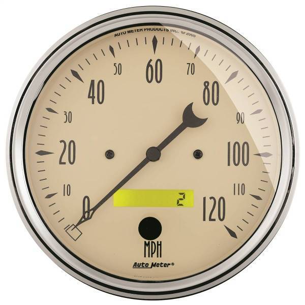 Autometer - AutoMeter GAUGE SPEEDOMETER 5in. 120MPH ELEC. PROG. W/LCD ODO ANTIQUE BEIGE - 1889