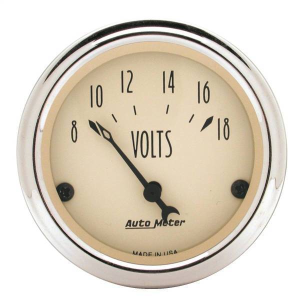 Autometer - AutoMeter GAUGE VOLTMETER 2 1/16in. 18V ELEC ANTIQUE BEIGE - 1891