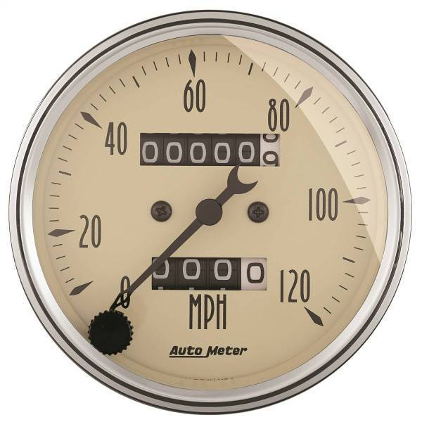 Autometer - AutoMeter GAUGE SPEEDOMETER 3 1/8in. 120MPH MECHANICAL ANTIQUE BEIGE - 1896