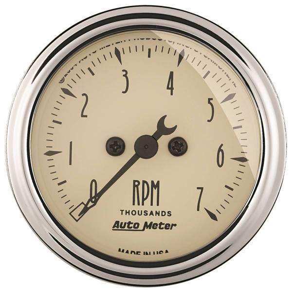 Autometer - AutoMeter GAUGE TACHOMETER 2 1/16in. 7K RPM IN-DASH ANTIQUE BEIGE - 1897