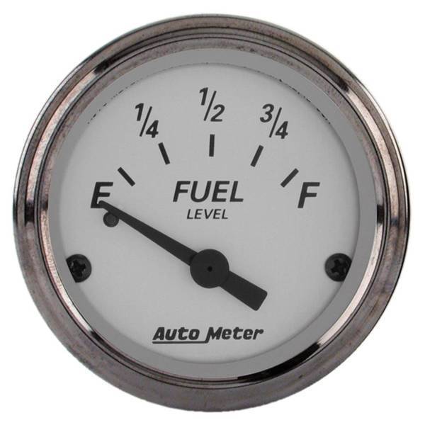 Autometer - AutoMeter GAUGE FUEL LEVEL 2 1/16in. 0OE TO 90OF ELEC AMERICAN PLATINUM - 1904