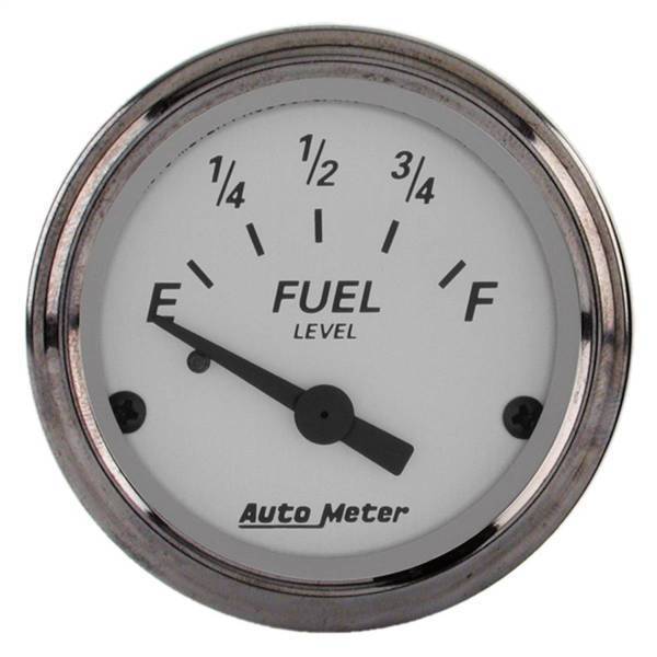 Autometer - AutoMeter GAUGE FUEL LEVEL 2 1/16in. 73OE TO 10OF ELEC AMERICAN PLATINUM - 1905