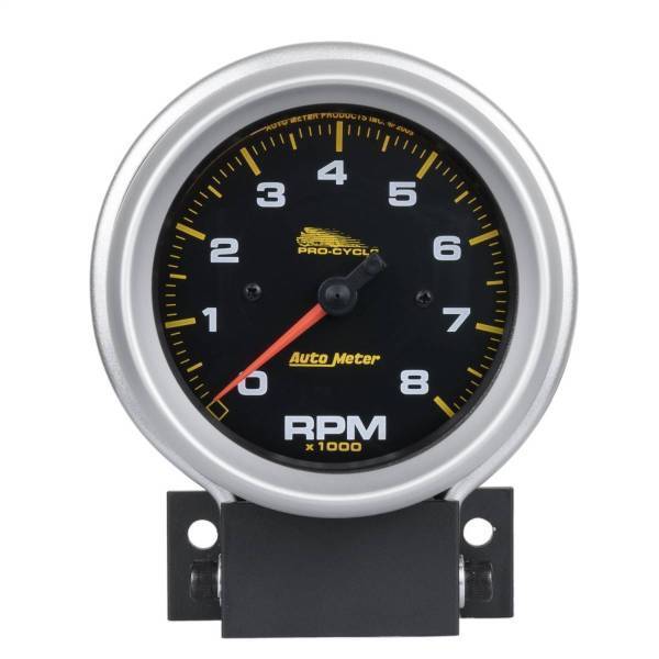 Autometer - AutoMeter GAUGE TACH 3 3/4in. 8K RPM 2/4 CYLINDER BLACK PRO-CYCLE - 19201