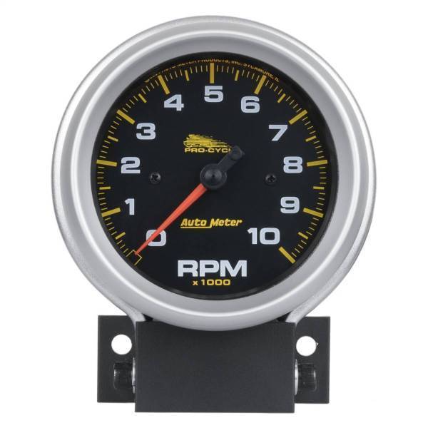 Autometer - AutoMeter GAUGE TACH 3 3/4in. 10K RPM 2/4 CYLINDER BLACK PRO-CYCLE - 19202
