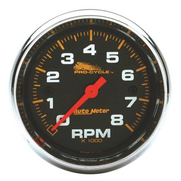 Autometer - AutoMeter GAUGE TACH 2 5/8in. 8K RPM 2/4 CYLINDER BLACK PRO-CYCLE - 19304