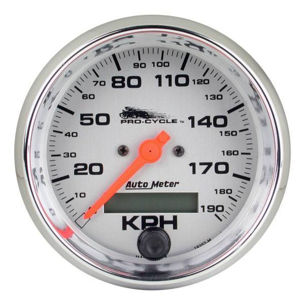 Autometer - AutoMeter GAUGE SPEEDO 3 3/4in. 120 MPH ELEC SILVER PRO-CYCLE - 19352