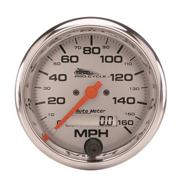 Autometer - AutoMeter GAUGE SPEEDO 3 3/4in. 160 MPH ELEC SILVER PRO-CYCLE - 19356