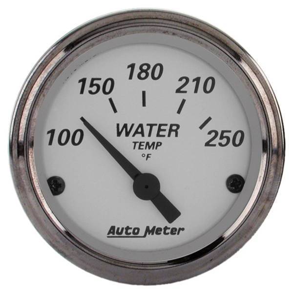 Autometer - AutoMeter GAUGE WATER TEMP 2 1/16in. 250deg.F ELEC AMERICAN PLATINUM - 1938