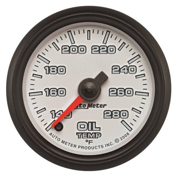 Autometer - AutoMeter GAUGE OIL TEMP 2 1/16in. 140-280deg.F DIGITAL STEPPER MOTOR WHITE PRO-CYCL - 19540