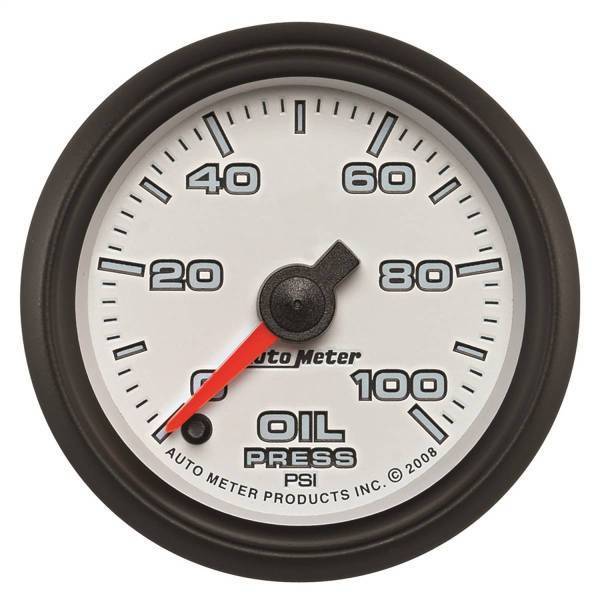 Autometer - AutoMeter GAUGE OIL PRESSURE 2 1/16in. 100PSI DIGITAL STEPPER MOTOR WHITE PRO-CYCLE - 19552