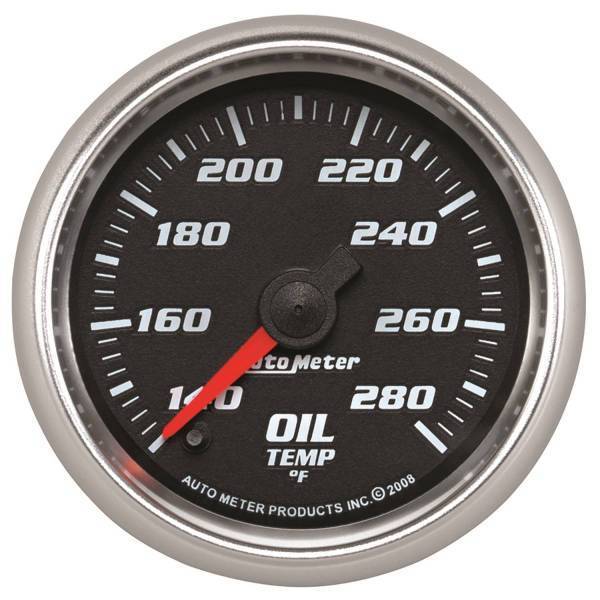 Autometer - AutoMeter GAUGE OIL TEMP 2 1/16in. 140-280deg.F DIGITAL STEPPER MOTOR BLACK - 19640