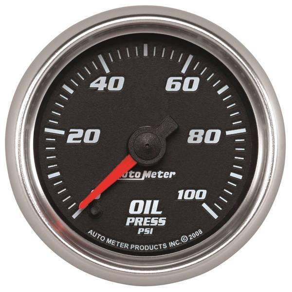 Autometer - AutoMeter GAUGE OIL PRESSURE 2 1/16in. 100PSI DIGITAL STEPPER MOTOR BLACK PRO-CYCLE - 19652