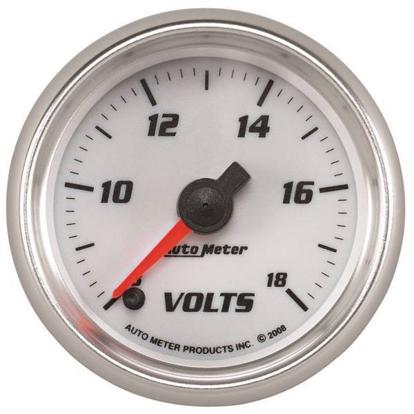 Autometer - AutoMeter GAUGE VOLTMETER 2 1/16in. 18V DIGITAL STEPPER MOTOR WHITE PRO-CYCLE - 19792