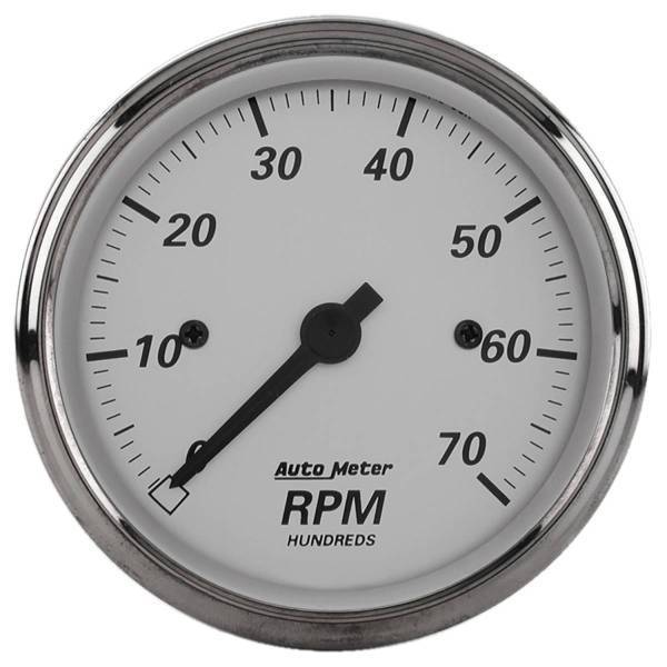 Autometer - AutoMeter GAUGE TACHOMETER 3 1/8in. 7K RPM IN-DASH AMERICAN PLATINUM - 1995