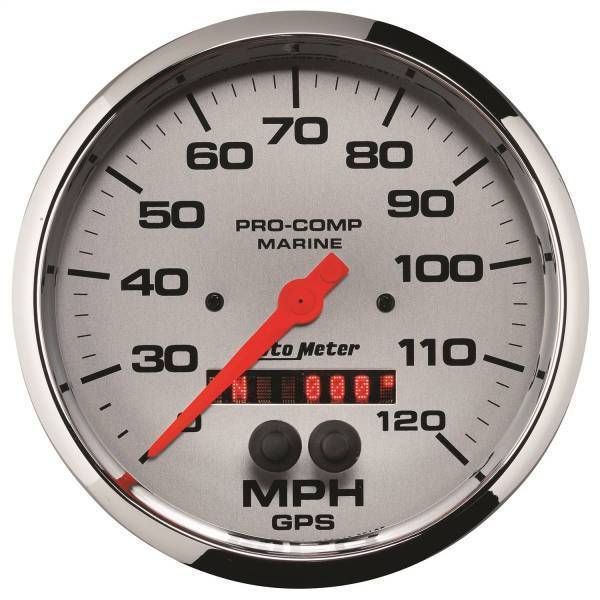 Autometer - AutoMeter GAUGE SPEEDOMETER 5in. 120MPH GPS MARINE CHROME - 200646-35