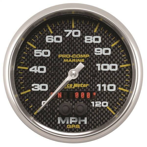 Autometer - AutoMeter GAUGE SPEEDOMETER 5in. 120MPH GPS MARINE CARBON FIBER - 200646-40