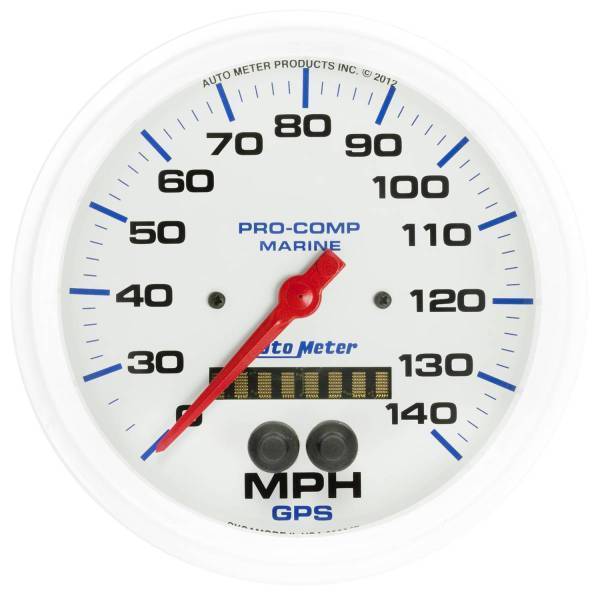 Autometer - AutoMeter GAUGE SPEEDOMETER 5in. 140MPH GPS MARINE WHITE - 200647