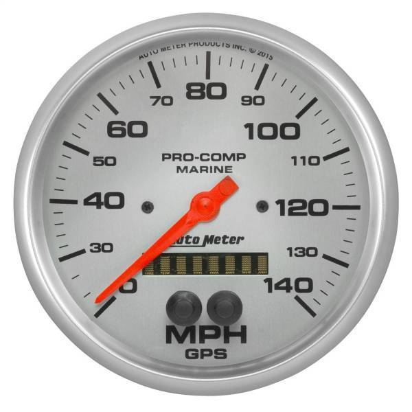 Autometer - AutoMeter GAUGE SPEEDOMETER 5in. 140MPH GPS MARINE SILVER - 200647-33