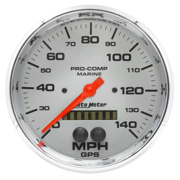 Autometer - AutoMeter GAUGE SPEEDOMETER 5in. 140MPH GPS MARINE CHROME - 200647-35