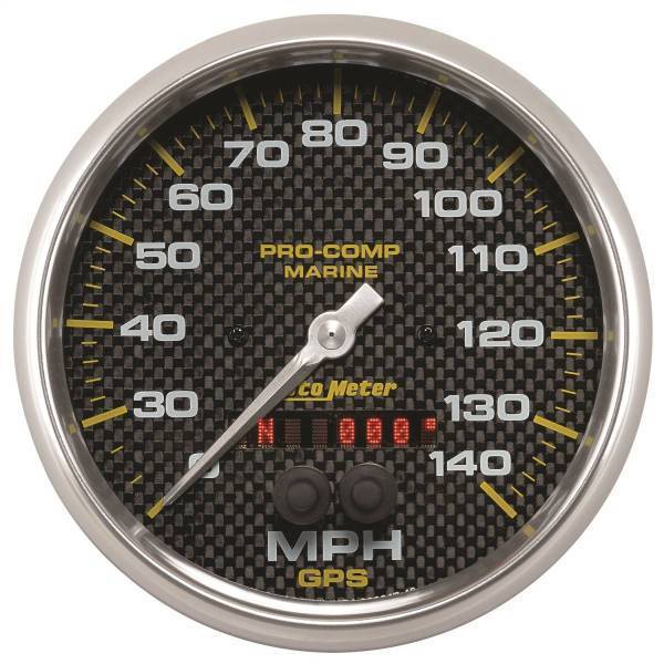 Autometer - AutoMeter GAUGE SPEEDOMETER 5in. 140MPH GPS MARINE CARBON FIBER - 200647-40