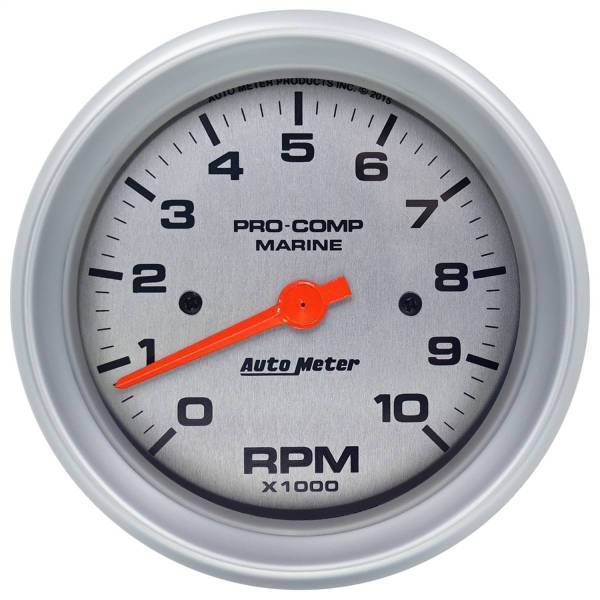 Autometer - AutoMeter GAUGE TACHOMETER 3 3/8in. 10K RPM MARINE SILVER - 200701-33