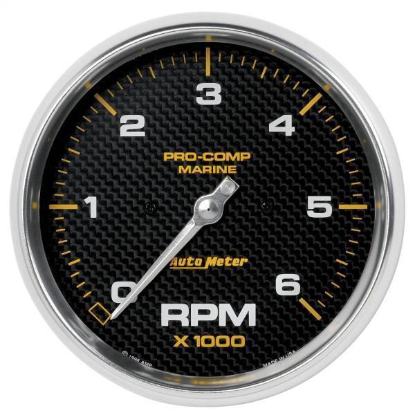 Autometer - AutoMeter GAUGE TACHOMETER 5in. 6K RPM MARINE CARBON FIBER - 200750-40