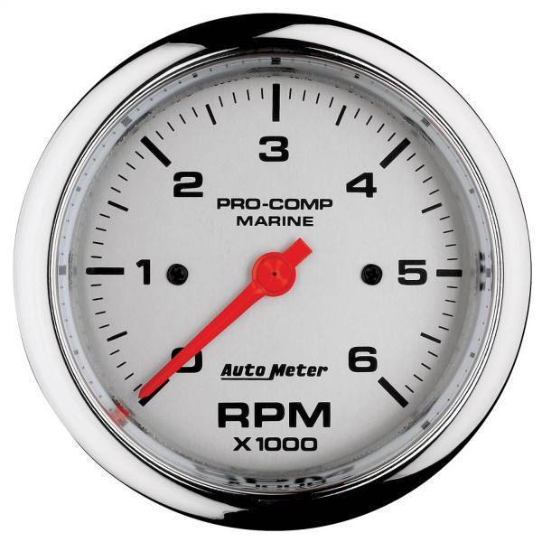 Autometer - AutoMeter GAUGE TACHOMETER 3 3/8in. 6K RPM MARINE CHROME - 200752-35