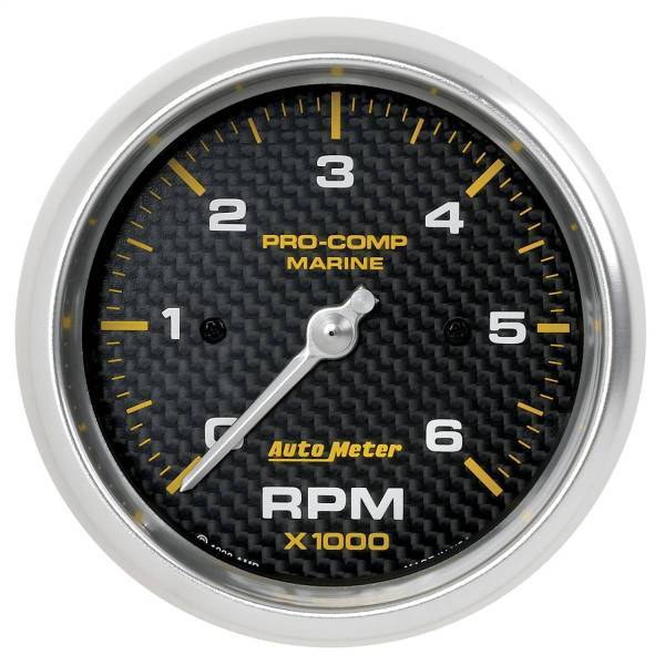 Autometer - AutoMeter GAUGE TACHOMETER 3 3/8in. 6K RPM MARINE CARBON FIBER - 200752-40