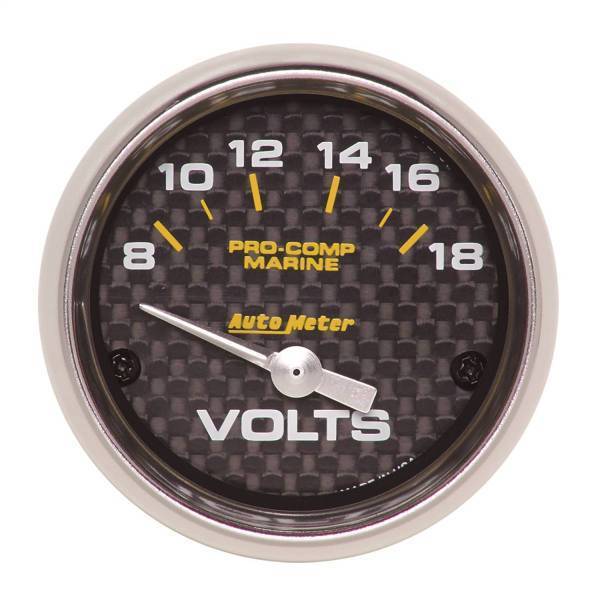 Autometer - AutoMeter GAUGE VOLTMETER 2 1/16in. 18V ELECTRIC MARINE CARBON FIBER - 200756-40