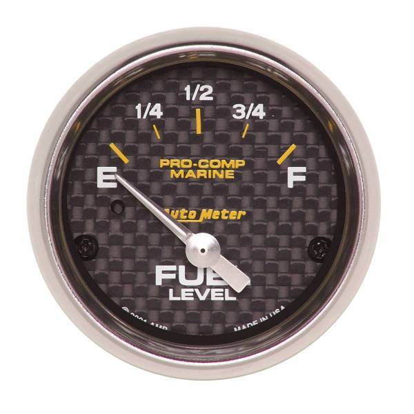 Autometer - AutoMeter GAUGE FUEL LEVEL 2 1/16in. 240OE TO 33OF ELEC MARINE CARBON FIBER - 200760-40