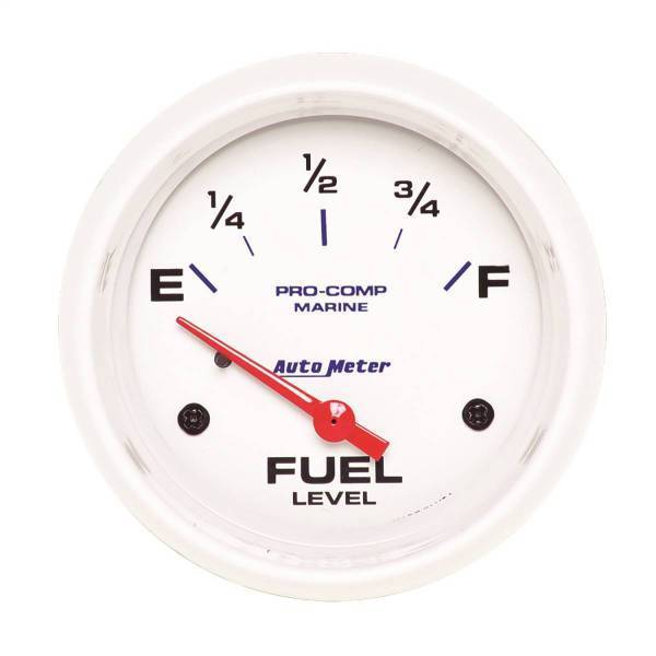 Autometer - AutoMeter GAUGE FUEL LEVEL 2 5/8in. 240OE TO 33OF ELEC MARINE WHITE - 200761
