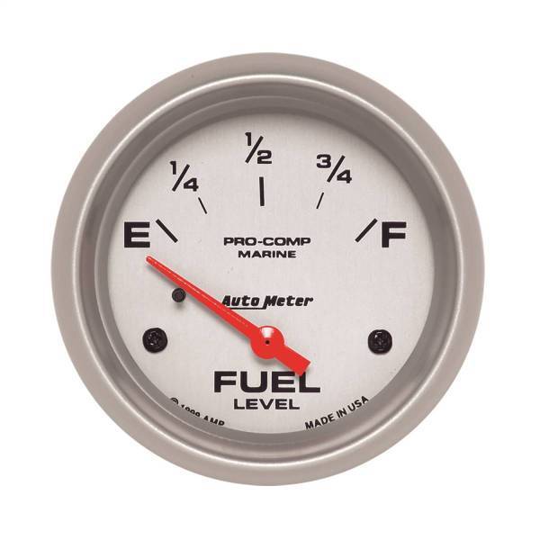 Autometer - AutoMeter GAUGE FUEL LEVEL 2 5/8in. 240OE TO 33OF ELEC MARINE SILVER - 200761-33