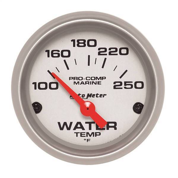 Autometer - AutoMeter GAUGE WATER TEMP 2 1/16in. 100-250deg.F ELECTRIC MARINE SILVER - 200762-33