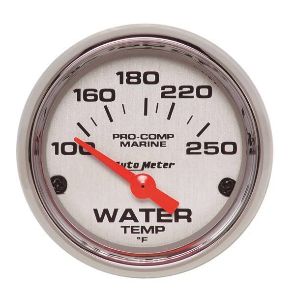 Autometer - AutoMeter GAUGE WATER TEMP 2 1/16in. 100-250deg.F ELECTRIC MARINE CHROME - 200762-35