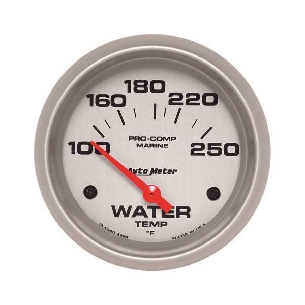 Autometer - AutoMeter GAUGE WATER TEMP 2 5/8in. 100-250deg.F ELECTRIC MARINE SILVER - 200763-33