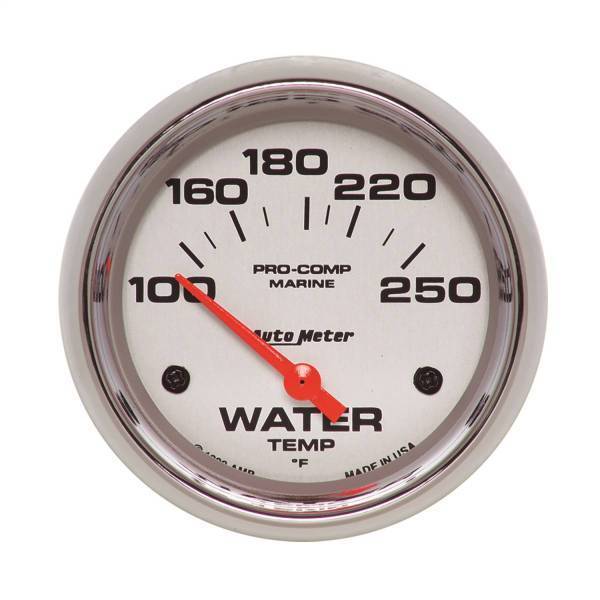 Autometer - AutoMeter GAUGE WATER TEMP 2 5/8in. 100-250deg.F ELECTRIC MARINE CHROME - 200763-35