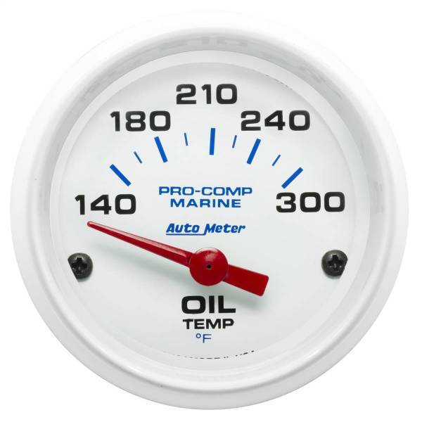 Autometer - AutoMeter GAUGE OIL TEMP 2 1/16in. 140-300deg.F ELECTRIC MARINE WHITE - 200764