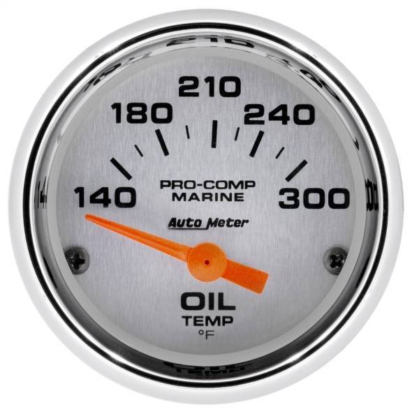 Autometer - AutoMeter GAUGE OIL TEMP 2 1/16in. 140-300deg.F ELECTRIC MARINE CHROME - 200764-35
