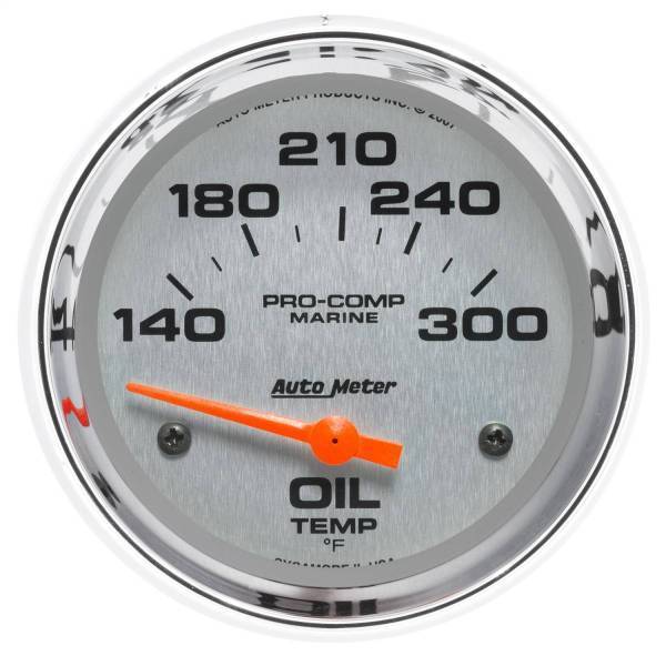 Autometer - AutoMeter GAUGE OIL TEMP 2 5/8in. 140-300deg.F ELECTRIC MARINE CHROME - 200765-35