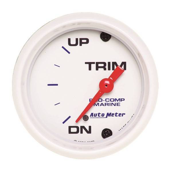 Autometer - AutoMeter GAUGE TRIM LEVEL 2 1/16in. 0ODOWN-90OUP ELECTRIC MARINE WHITE - 200766