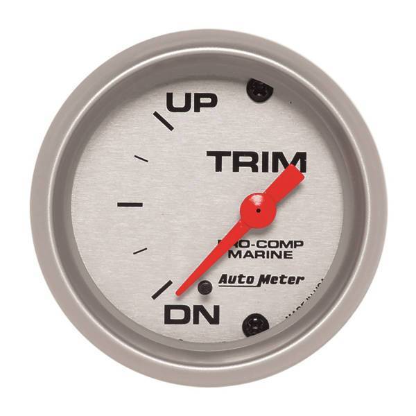 Autometer - AutoMeter GAUGE TRIM LEVEL 2 1/16in. 0ODOWN-90OUP ELECTRIC MARINE SILVER - 200766-33