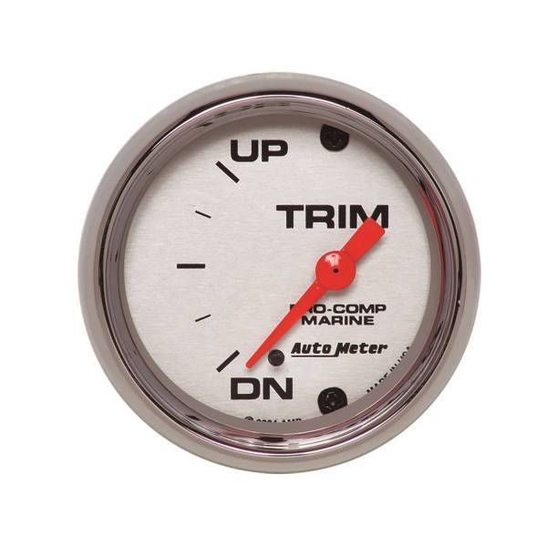 Autometer - AutoMeter GAUGE TRIM LEVEL 2 1/16in. 0ODOWN-90OUP ELECTRIC MARINE CHROME - 200766-35