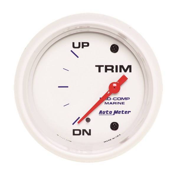 Autometer - AutoMeter GAUGE TRIM LEVEL 2 5/8in. 0ODOWN-90OUP ELECTRIC MARINE WHITE - 200767