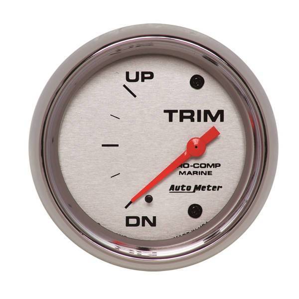 Autometer - AutoMeter GAUGE TRIM LEVEL 2 5/8in. 0ODOWN-90OUP ELECTRIC MARINE CHROME - 200767-35