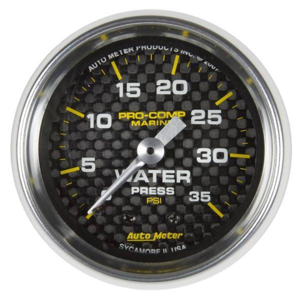 Autometer - AutoMeter GAUGE WATER PRESS 2 1/16in. 35PSI MECHANICAL MARINE CARBON FIBER - 200772-40