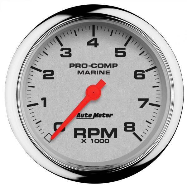 Autometer - AutoMeter GAUGE TACHOMETER 3 3/8in. 8K RPM MARINE CHROME - 200779-35