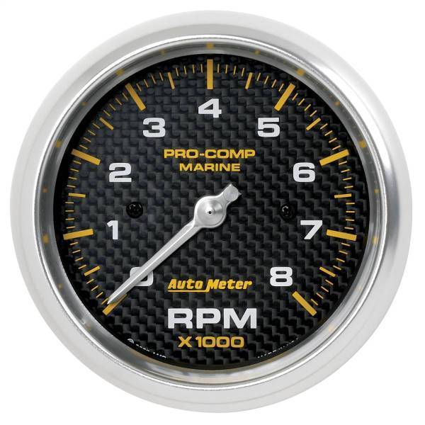 Autometer - AutoMeter GAUGE TACHOMETER 3 3/8in. 8K RPM MARINE CARBON FIBER - 200779-40