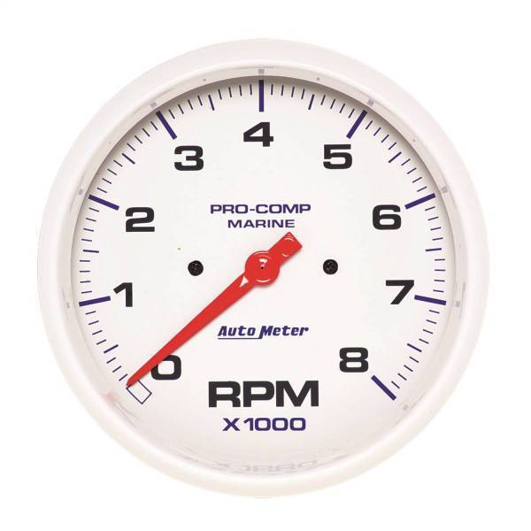 Autometer - AutoMeter GAUGE TACHOMETER 5in. 8K RPM MARINE WHITE - 200797